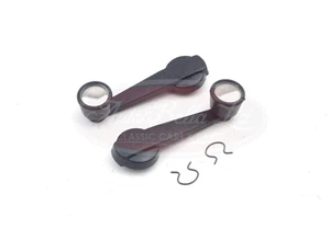 Classic Fiat 500 126 Black Plastic Window Winder Handle Pair & Fitting Clips Kit - Picture 1 of 4