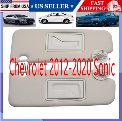 Pair Set Left+Right Gray Sun Visor With Mirror For Chevrolet 2012-2020 Sonic *&* - Image 1 of 4
