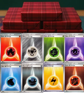 Pokemon TCG: Basic Energy 80x (10 of Each Type! - Gift Wrapped + Bonus Gift! - Image 1 of 2