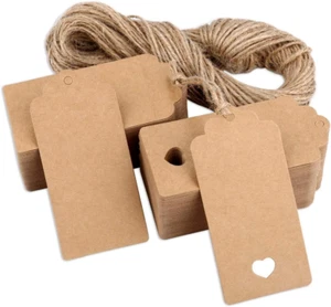 Kraft Paper Blank Tags for Christmas Gifts - 120Pcs Multi-Function Brown Paper T - Picture 1 of 5