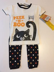 NWT! Just One You - Black Cat Halloween PJ Set, Size: 12 Months - Picture 1 of 3