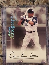 1999 Skybox Autographics Baseball Carlos Lee On Card Autograph