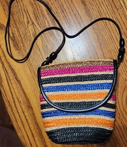 Magid 100% Wheat Straw Crossbody Bag Multi-colored - Picture 1 of 4