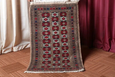 Alfombra Oriental Vintage 2x4 Alfombra Tradicional Clásica Anudada a Mano Alfombra de Lana Foto 1 de 4