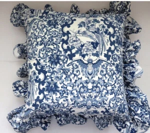 2 Ralph Lauren Tamarind Porcelain Blue Pillows Vintage Zip Close down Insert - Picture 1 of 1