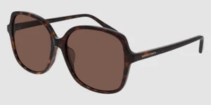 $330 Bottega Veneta BV1053SA 002 Women's Brown Square Sunglasses 59-15-145 - Picture 1 of 4