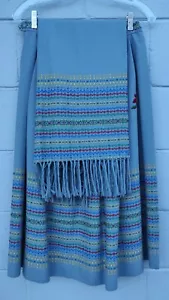 Bestickter grauer Wollrock mit passendem Schal Vintage EU 40 - Bild 1 von 14