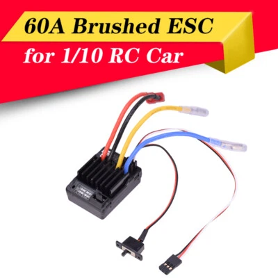 60A Brushed ESC Waterproof Speed Controller for 1/10 RC Car 2S LiPo Battery - Image 1 of 4