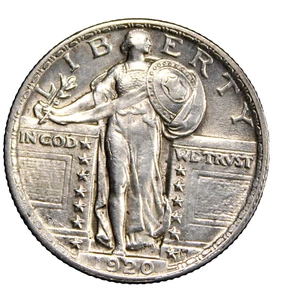 1920 Standing Liberty Quarter - Choice AU !! - Picture 1 of 2