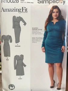 Simplicity Amazing Fit knit dress size 20W-28W plus size uncut length variation - Picture 1 of 2