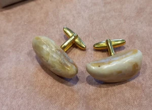 1 Paar Manschettenknöpfe, Muscheln/Perlmutt - Bild 1 von 2