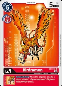 Birdramon - Uncommon - EX1-003 U Digimon TCG Card - Red - Picture 1 of 1