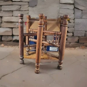 VINTAGE HANDCARVED COLLAPSIBLE WOOD TABLE BASE 18 X 17 - Picture 1 of 6