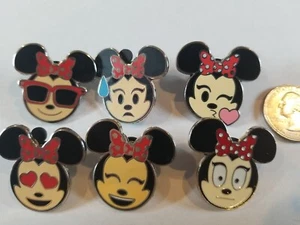Minnie Mouse Emoji Booster 2017 Face Head Disney Pin (6 Pin Set); Used - Picture 1 of 7