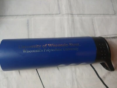 Wisconsin Stout Polytechnic University water bottle with straw - Image 1 of 4