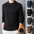 Must Have Men's Winter Sweater O Neck Knit Top with Long Sleeve and Warm Fleece