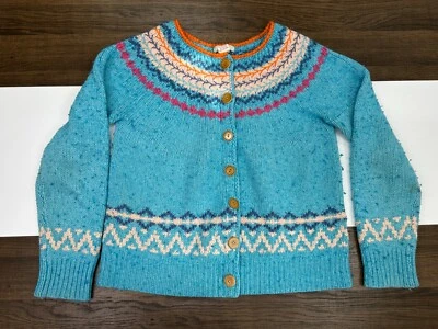 Suéter Sundance Mujer S Azul Azteca Botón Viscosa Nylon Corderos Lana Cachemira Foto 1 de 4