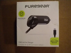 Pure.Gear Car Charger for Micro USB Devices- 12W/2.4A -Black - Picture 1 of 3