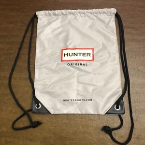 HUNTER Gray Drawstring Backpack Cinch Sack Dust Bag Logo - Picture 1 of 6