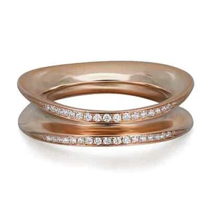 Chopard Round Diamond Pinched Band Ring 18K Rose Gold 0.22Cttw 52 US 6 - Picture 1 of 4