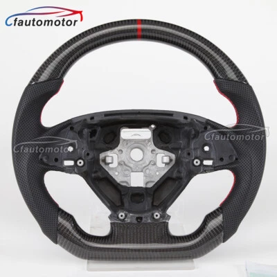 Carbon Fiber Perforated Leather Steering Wheel For Chevrolet Corvette C7 14-19 - Image 1 of 4