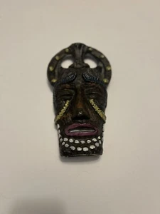 Vtg 60’s Bralatta Demi Sec Liqueur Italy Decanter Africa Tribal Mask Tiki Voodoo - Picture 1 of 4