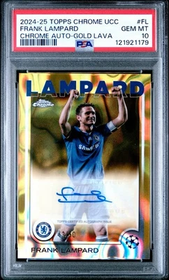 Frank Lampard 2024-25 Topps Chrome UCC Gold Lava Auto /50 PSA 10 Pop 2 - Image 1 of 3
