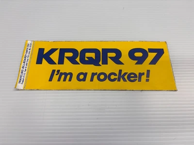 Vintage KRQR 97 "I'm a rocker!" Radio Station Bumper Sticker Bay Area 80’s SF Ca - Image 1 of 2