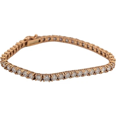 Brazalete tenis diamante redondo VS joyería oro rosa 14k 6,85 quilates Foto 1 de 4