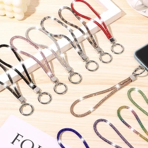 Hanging Cord Crystal Anti-lost Rope Rhinestone Phone Lanyard Chain Straps - Photo 1 sur 26