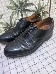 Zapatos de vestir Oxford STAFFORD USA Comfort Plus de cuero negro con punta de ala para hombre 10,5 D/B - Imagen 1 de 18