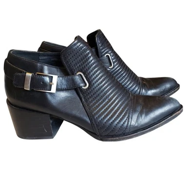 Botas Rachel Zoe al Tobillo para Mujer 8.5 Liam Hebilla Cuero Moto Punta Botines Foto 1 de 4