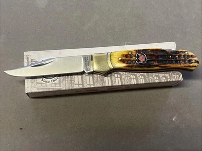 Robert Klaas Clip Point Lockback Tobacco Bone KC6135 - Image 1 of 4