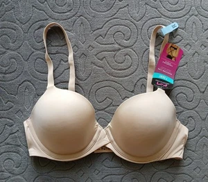 Maidenform 32C Bra TShirt Beige Smartzone Cups Convertible Straps UW DM7543 NWT - Picture 1 of 18