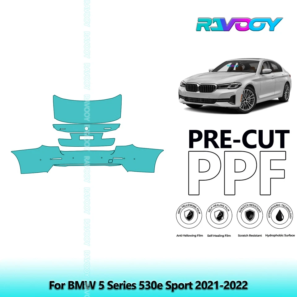 Kit PPF de protección de pintura precortada para BMW Serie 5 530e Sport 2021-2022 Foto 1 de 4