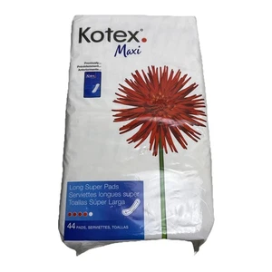 Vintage Kotex Maxi Long Super Pads 2004 New Sealed 44 Pads - Picture 1 of 5