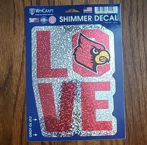 Louisville Cardinals Officially Licensed 4 X 5.5 Love Shimmer Decal By WinCraft - Picture 1 of 1