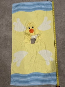 Modern Southern Home Beach Towel Yellow Duck PONCHO Hood 23” X 44” COTTON - Picture 1 of 7