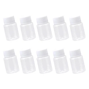 10 Stück 50ml Transparent Plastik Flaschen Nachfüllbar Leer Behälter mit Deckel Gläser - Bild 1 von 12