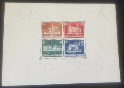 ALEMANIA - Hoja de exposición de estampillas de Ostropa 1935 - MNG - Michel # Bloque 3 Foto 1 de 4
