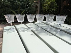 6 x Vintage Edwardian Lady Hamilton Pall Mall Wine Coupe Glass - 11.5cm Tall - Picture 1 of 6