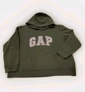 Gap girls hoodie Olive Green sz XXL Pink Logo Soft Comfy Everyday wear normcore - Picture 1 of 9