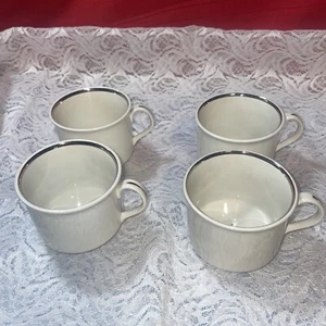 Salem International Ironstone Silver Elegance 4 Cups England EUC - Picture 1 of 8