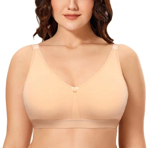 Ladies Seamless Non Wired Full Cup Support Wireless Comfort Bra Plus Size BCDEFG - Picture 1 of 28