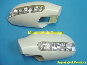 2 Unpainted Mirror Covers + LED Turn Signal For 1996-2004 Mercedes Benz R170 SLK - Picture 1 of 4