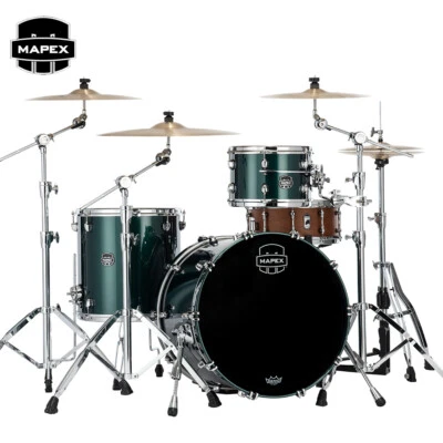 Mapex Saturn Evolution Hybrid Organic Rock 3PC Shell Pack Brunswick Green Lacque - Image 1 of 3