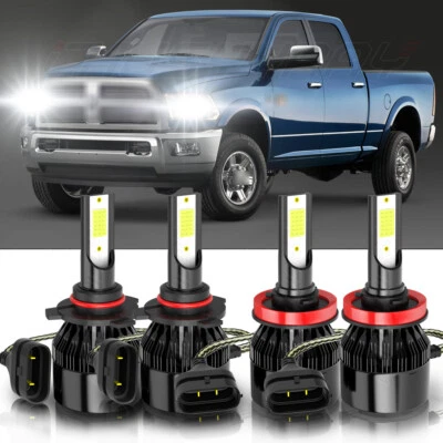 Kit de 4x bombillas LED haz alto/bajo para Dodge Ram 1500 2500 3500 2009-2012 Foto 1 de 4
