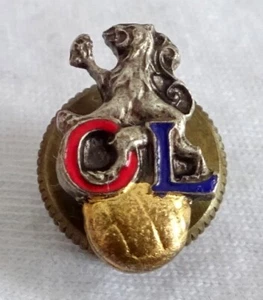 alte OLYMPIQUE LYON Fußballverein PIN Schraube ABZEICHEN Lyonnais FUSSBALL Frankreich - Bild 1 von 4
