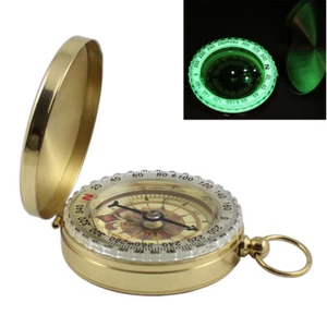 Pocket Brass Watch Style Military Army Luminous Compass Outdoor Camping Hiking f - Picture 1 of 20