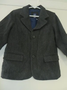 EUC GAP boys wool herringbone blazer single breasted black/gray size 4 toddler - Picture 1 of 6